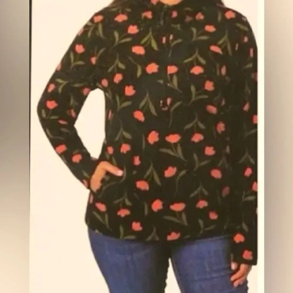 🛍️ O'neill Women's Black Floral Half Zip Pullover
Polar Fleece Hoodie Size:M💥